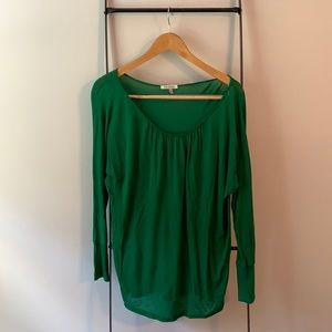 Anthropologie Green Long Sleeve Top